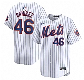 Men's New York Mets #46 Yohan Ramirez White 2024 Home Limited Stitched Baseball Jersey Dzhi,baseball caps,new era cap wholesale,wholesale hats