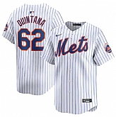 Men's New York Mets #62 Jose Quintana White 2024 Home Limited Stitched Baseball Jersey Dzhi,baseball caps,new era cap wholesale,wholesale hats