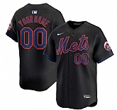 Men's New York Mets Active Player Cutsom 2024 Black Alternate Limited Stitched Baseball Jersey,baseball caps,new era cap wholesale,wholesale hats
