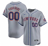 Men's New York Mets Active Player Cutsom 2024 Gray Away Limited Stitched Baseball Jersey,baseball caps,new era cap wholesale,wholesale hats
