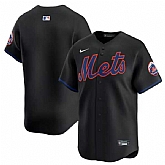 Men's New York Mets Blank 2024 Black Alternate Limited Stitched Baseball Jersey Dzhi