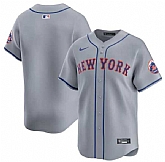 Men's New York Mets Blank 2024 Gray Away Limited Stitched Baseball Jersey Dzhi,baseball caps,new era cap wholesale,wholesale hats