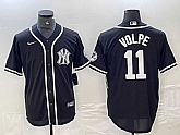 Men's New York Yankees #11 Anthony Volpe Black White Cool Base Stitched Jersey,baseball caps,new era cap wholesale,wholesale hats