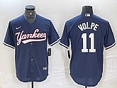 Men's New York Yankees #11 Anthony Volpe Navy Cool Base Stitched Baseball Jersey,baseball caps,new era cap wholesale,wholesale hats