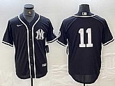 Men's New York Yankees #11 Anthony Volpe No Name Black White Cool Base Stitched Jersey,baseball caps,new era cap wholesale,wholesale hats