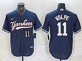 Men's New York Yankees #11 Anthony Volpe Number Navy Cool Base Stitched Baseball Jersey,baseball caps,new era cap wholesale,wholesale hats