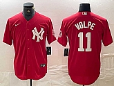 Men's New York Yankees #11 Anthony Volpe Red Fashion Cool Base Jersey,baseball caps,new era cap wholesale,wholesale hats