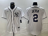 Men's New York Yankees #2 Derek Jeter White Fashion Cool Base Jersey,baseball caps,new era cap wholesale,wholesale hats
