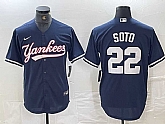 Men's New York Yankees #22 Juan Soto Navy Cool Base Stitched Baseball Jersey,baseball caps,new era cap wholesale,wholesale hats