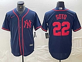 Men's New York Yankees #22 Juan Soto Navy Red Fashion Cool Base Jersey,baseball caps,new era cap wholesale,wholesale hats