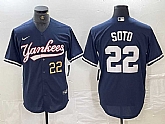 Men's New York Yankees #22 Juan Soto Number Navy Cool Base Stitched Baseball Jerse,baseball caps,new era cap wholesale,wholesale hats