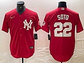 Men's New York Yankees #22 Juan Soto Red Fashion Cool Base Jersey,baseball caps,new era cap wholesale,wholesale hats
