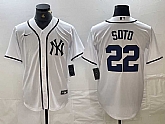 Men's New York Yankees #22 Juan Soto White Fashion Cool Base Jersey,baseball caps,new era cap wholesale,wholesale hats