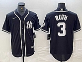 Men's New York Yankees #3 Babe Ruth Black White Cool Base Stitched Jersey,baseball caps,new era cap wholesale,wholesale hats