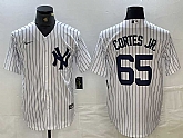 Men's New York Yankees #65 Nestor Cortes Jr White Stitched Cool Base Nike Jersey,baseball caps,new era cap wholesale,wholesale hats