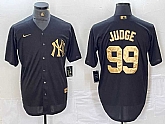 Men's New York Yankees #99 Aaron Judge Black Gold Cool Base Stitched Jersey,baseball caps,new era cap wholesale,wholesale hats