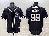 Men's New York Yankees #99 Aaron Judge Black White Cool Base Stitched Jersey,baseball caps,new era cap wholesale,wholesale hats