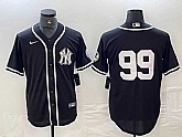 Men's New York Yankees #99 Aaron Judge No Name Black White Cool Base Stitched Jersey,baseball caps,new era cap wholesale,wholesale hats