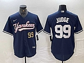 Men's New York Yankees #99 Aaron Judge Number Navy Cool Base Stitched Baseball Jersey,baseball caps,new era cap wholesale,wholesale hats