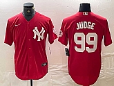 Men's New York Yankees #99 Aaron Judge Red Fashion Cool Base Jersey,baseball caps,new era cap wholesale,wholesale hats