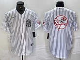 Men's New York Yankees Big Logo White With Patch 2024 Cool Base Stitched Jersey,baseball caps,new era cap wholesale,wholesale hats