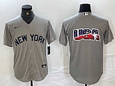 Men's New York Yankees Blank 2021 Grey Field of Dreams Cool Base Stitched Baseball Jerseys,baseball caps,new era cap wholesale,wholesale hats