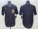 Men's New York Yankees Blank Black Gold Cool Base Stitched Jersey,baseball caps,new era cap wholesale,wholesale hats