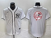 Men's New York Yankees Blank White Cool Base Stitched Jerseys