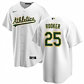 Men's Oakland Athletics #25 Brent Rooker White Cool Base Stitched Jersey Dzhi,baseball caps,new era cap wholesale,wholesale hats