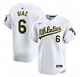 Men's Oakland Athletics #6 Jordan Diaz White Home Limited Stitched Jersey Dzhi,baseball caps,new era cap wholesale,wholesale hats