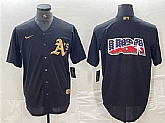 Men's Oakland Athletics Black Gold Team Big Logo Cool Base Stitched Baseball Jersey,baseball caps,new era cap wholesale,wholesale hats