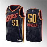 Men's Oklahoma City Thunder #50 Mike Muscala Black 2023-24 City Edition Stitched Basketball Jersey Dzhi,baseball caps,new era cap wholesale,wholesale hats