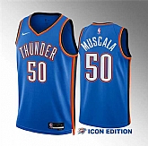 Men's Oklahoma City Thunder #50 Mike Muscala Blue Icon Edition Stitched Basketball Jersey Dzhi
