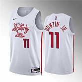 Men's Philadelphia 76ers #11 Jeff Dowtin Jr White City Edition Stitched Jersey Dzhi
