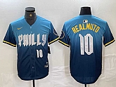 Men's Philadelphia Phillies #10 JT Realmuto Number Blue 2024 City Connect Limited Stitched Jersey,baseball caps,new era cap wholesale,wholesale hats
