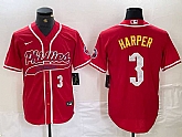 Men's Philadelphia Phillies #3 Bryce Harper Number Red Cool Base Stitched Baseball Jerseys,baseball caps,new era cap wholesale,wholesale hats