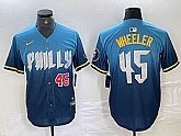 Men's Philadelphia Phillies #45 Zack Wheeler Blue 2024 City Player Number Cool Base Stitched Jerseys,baseball caps,new era cap wholesale,wholesale hats