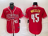Men's Philadelphia Phillies #45 Zack Wheeler Number Red Cool Base Stitched Baseball Jersey,baseball caps,new era cap wholesale,wholesale hats