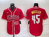 Men's Philadelphia Phillies #45 Zack Wheeler Number Red Cool Base Stitched Baseball Jerseys,baseball caps,new era cap wholesale,wholesale hats