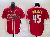 Men's Philadelphia Phillies #45 Zack Wheeler Red Cool Base Stitched Baseball Jersey,baseball caps,new era cap wholesale,wholesale hats