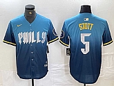 Men's Philadelphia Phillies #5 Bryson Stott Blue 2024 City Cool Base Stitched Jersey,baseball caps,new era cap wholesale,wholesale hats