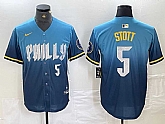 Men's Philadelphia Phillies #5 Bryson Stott Blue 2024 City Player Number Cool Base Stitched Jersey,baseball caps,new era cap wholesale,wholesale hats