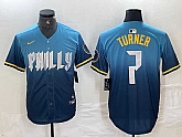 Men's Philadelphia Phillies #7 Trea Turner Blue 2024 City Connect Limited Stitched Jersey,baseball caps,new era cap wholesale,wholesale hats