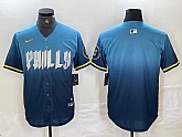 Men's Philadelphia Phillies Blank Blue 2024 City Connect Limited Stitched Jersey
