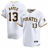 Men's Pittsburgh Pirates #13 Ke'Bryan Hayes White Home Limited Baseball Stitched Jersey Dzhi,baseball caps,new era cap wholesale,wholesale hats