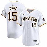 Men's Pittsburgh Pirates #15 Oneil Cruz White Home Limited Baseball Stitched Jersey Dzhi,baseball caps,new era cap wholesale,wholesale hats