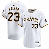 Men's Pittsburgh Pirates #23 Mitch Keller White Home Limited Baseball Stitched Jersey Dzhi,baseball caps,new era cap wholesale,wholesale hats