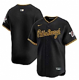 Men's Pittsburgh Pirates Blank Black Alternate Limited Baseball Stitched Jersey Dzhi