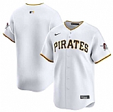 Men's Pittsburgh Pirates Blank White Home Limited Baseball Stitched Jersey Dzhi