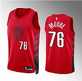 Men's Portland Trail Blazers #76 Taze Moore Red Statement Edition Stitched Basketball Jersey Dzhi